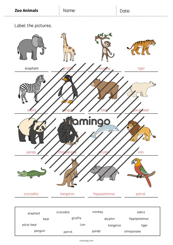 de englisch zoo animals vocabulary worksheet 1 010