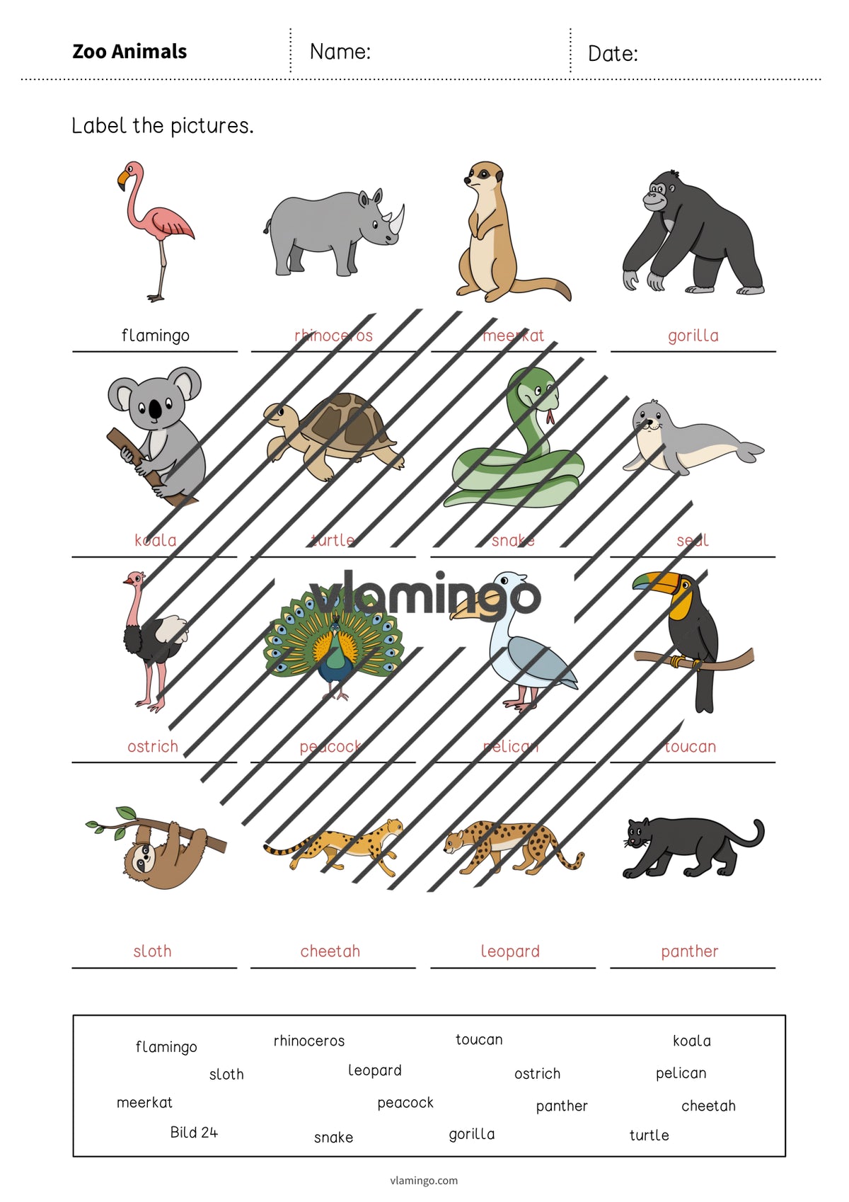 de englisch zoo animals vocabulary worksheet 1 011