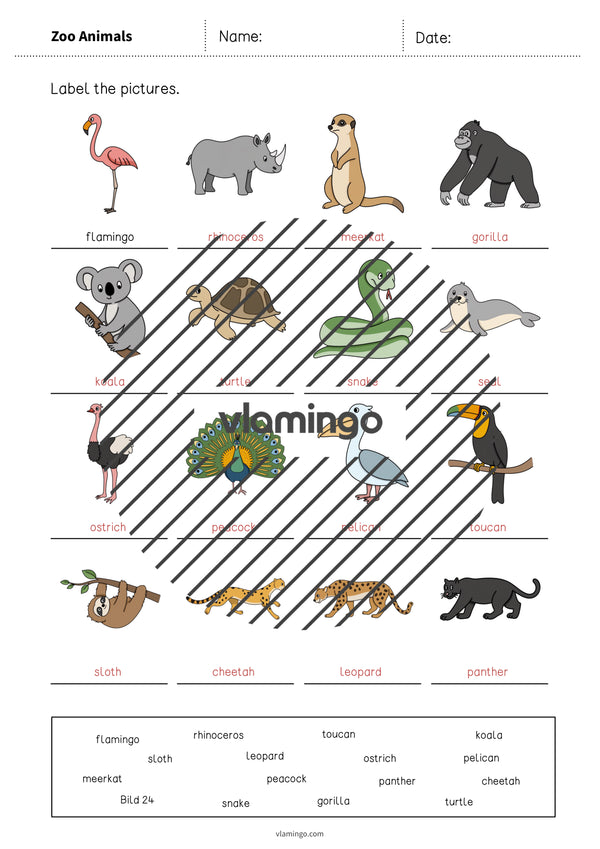 de englisch zoo animals vocabulary worksheet 1 011