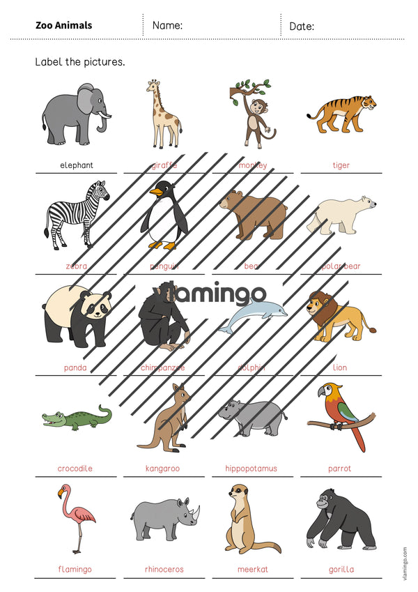 de englisch zoo animals vocabulary worksheet 1 012