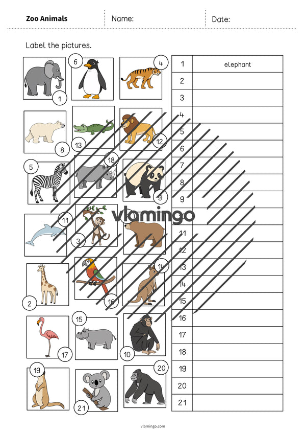 de englisch zoo animals vocabulary worksheet 2 006
