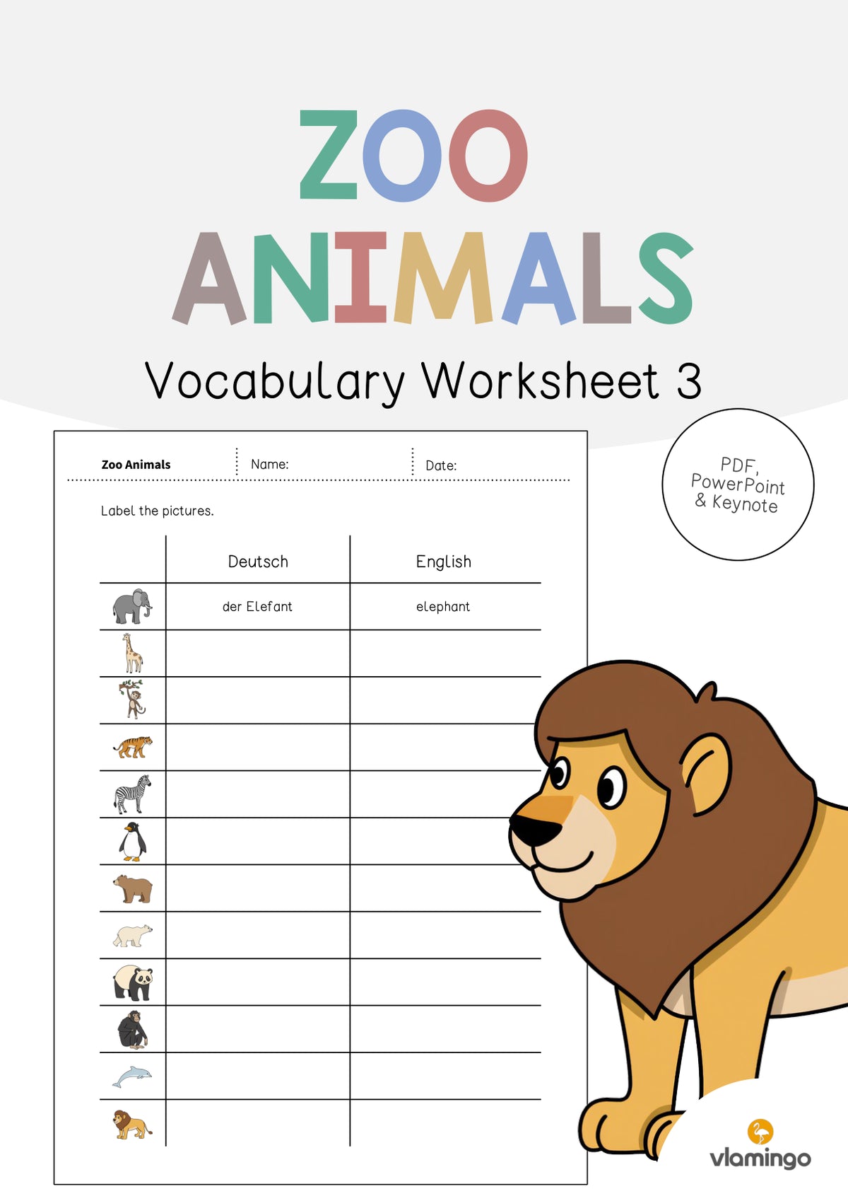 de englisch zoo animals vocabulary worksheet 3 001