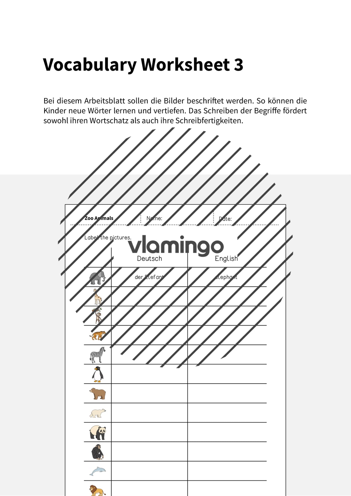 de englisch zoo animals vocabulary worksheet 3 002