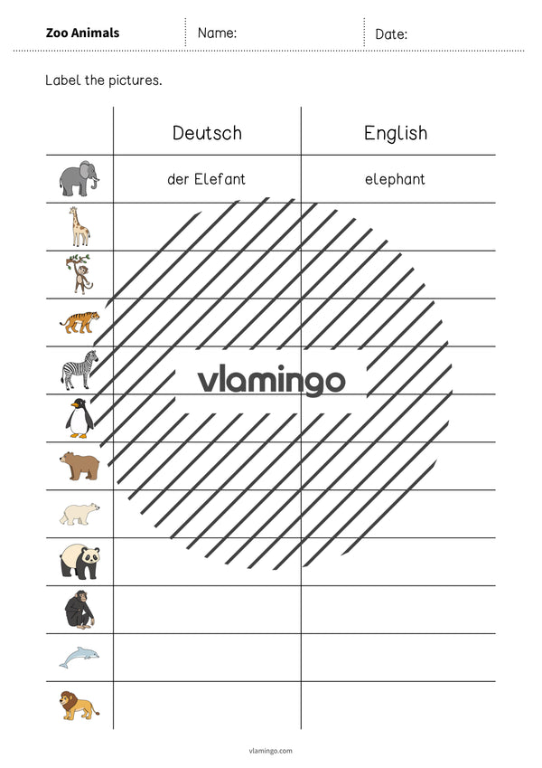 de englisch zoo animals vocabulary worksheet 3 003