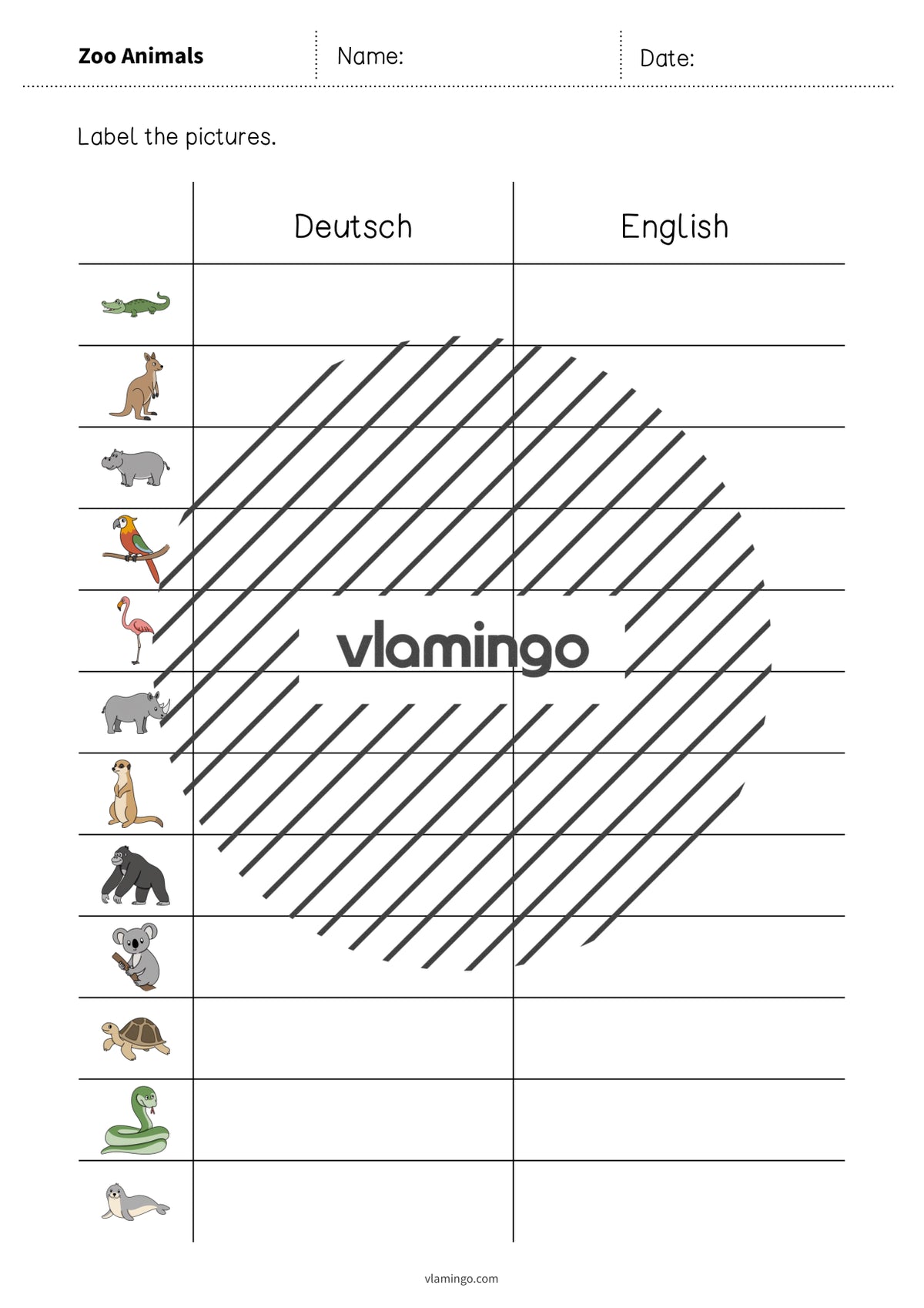 de englisch zoo animals vocabulary worksheet 3 004
