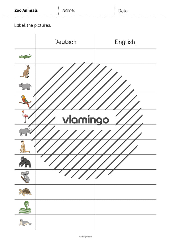 de englisch zoo animals vocabulary worksheet 3 004