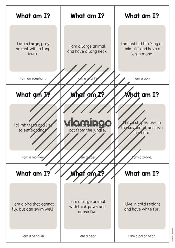 de englisch zoo animals what am i cards 003