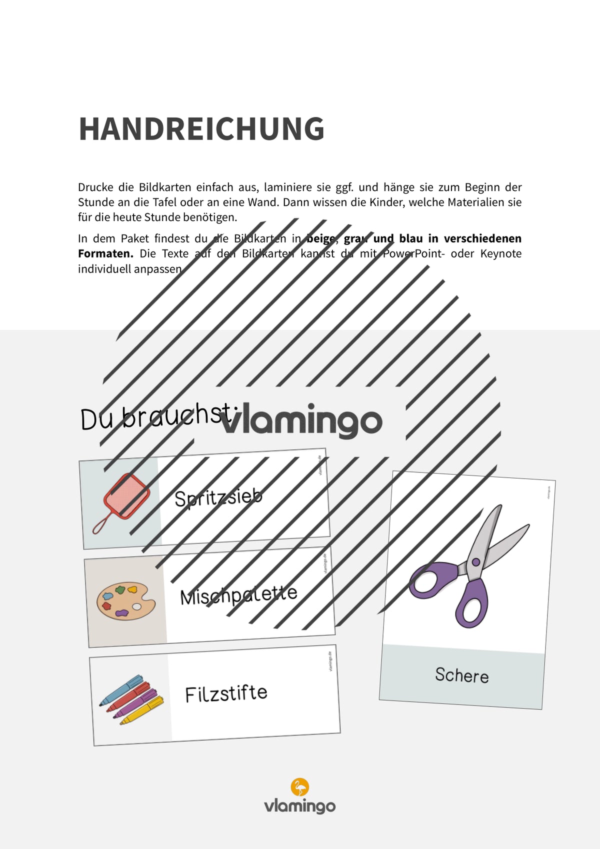 Kunst: 100+ "Du brauchst"- bzw. "Lege bereit"-Karten für den Kunstunterricht