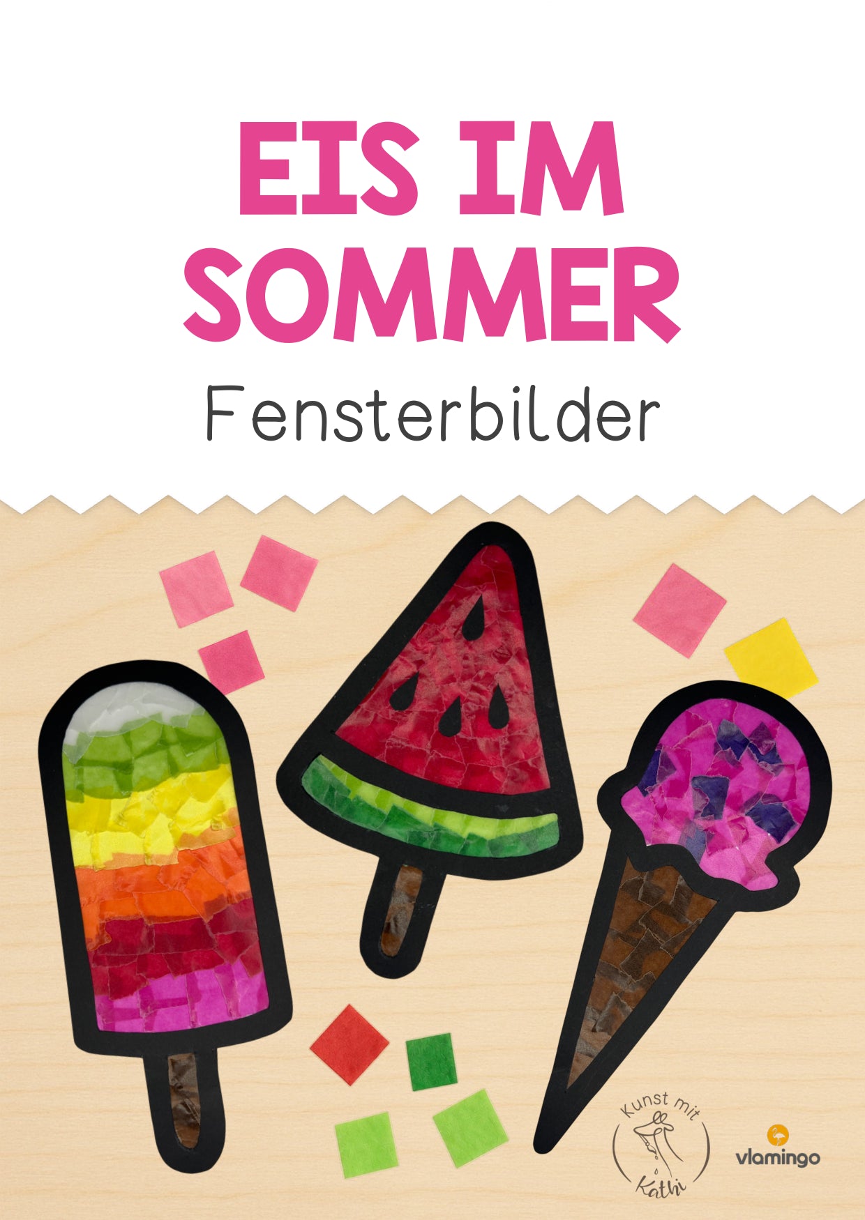 Eis im Sommer: Fensterbilder für den Klassenraum
