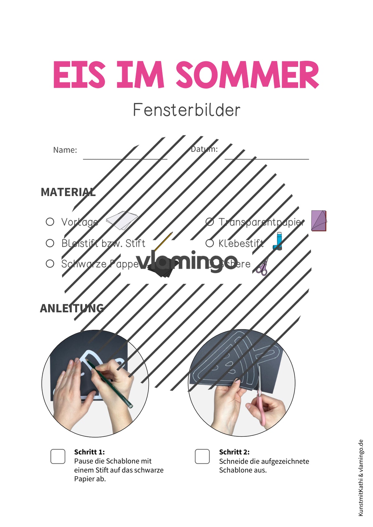 Eis im Sommer: Fensterbilder für den Klassenraum