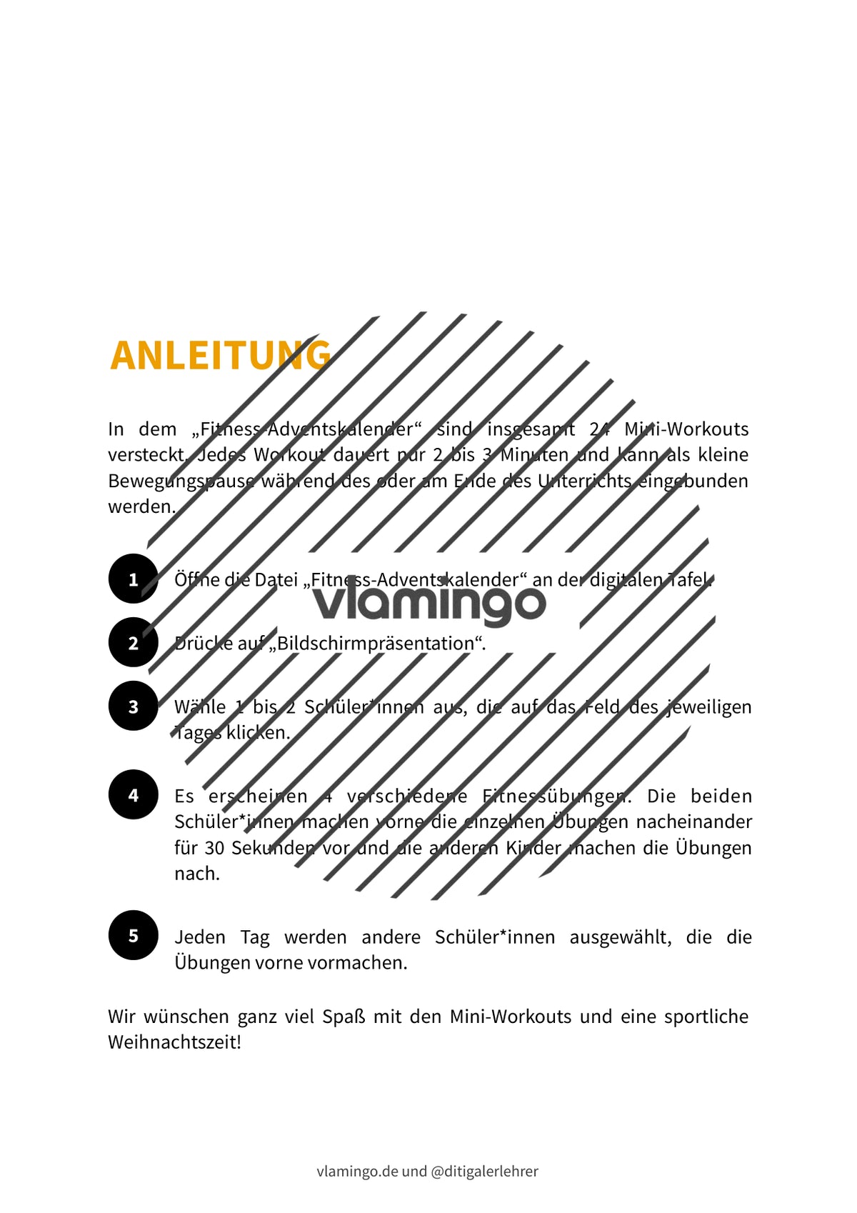 Fitness-Adventskalender für den Unterricht (Bewegungspausen)
