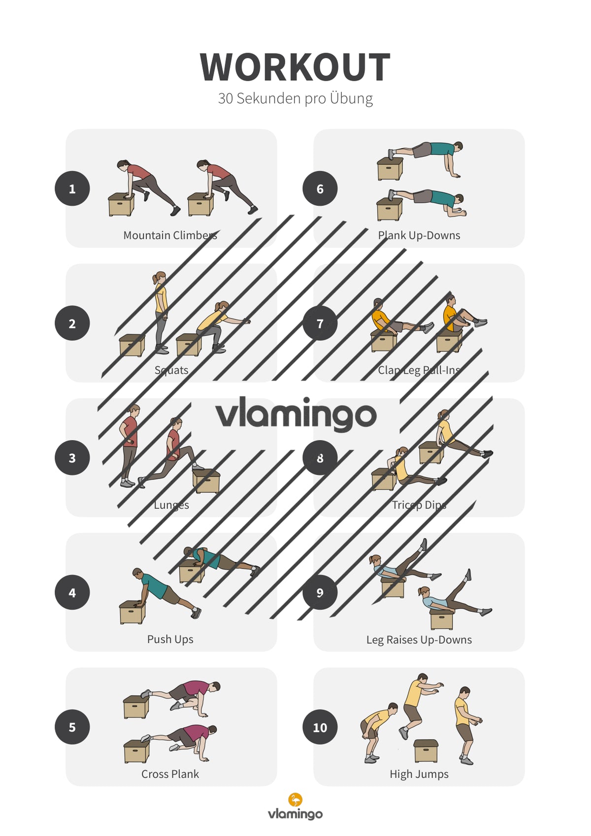 40 Fitnessübungen mit Kasten, Stuhl & Bank (Workout)