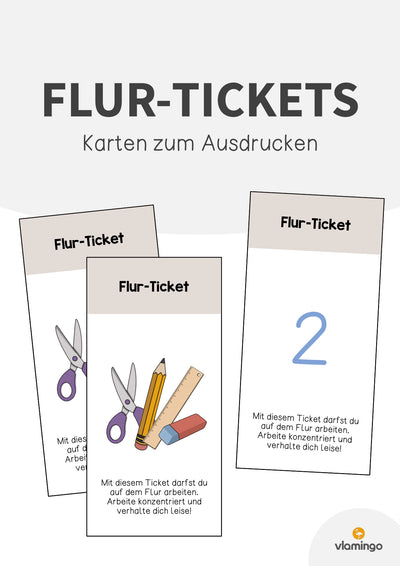 Flur-Tickets: Karten zum Ausdrucken (Classroom-Management)