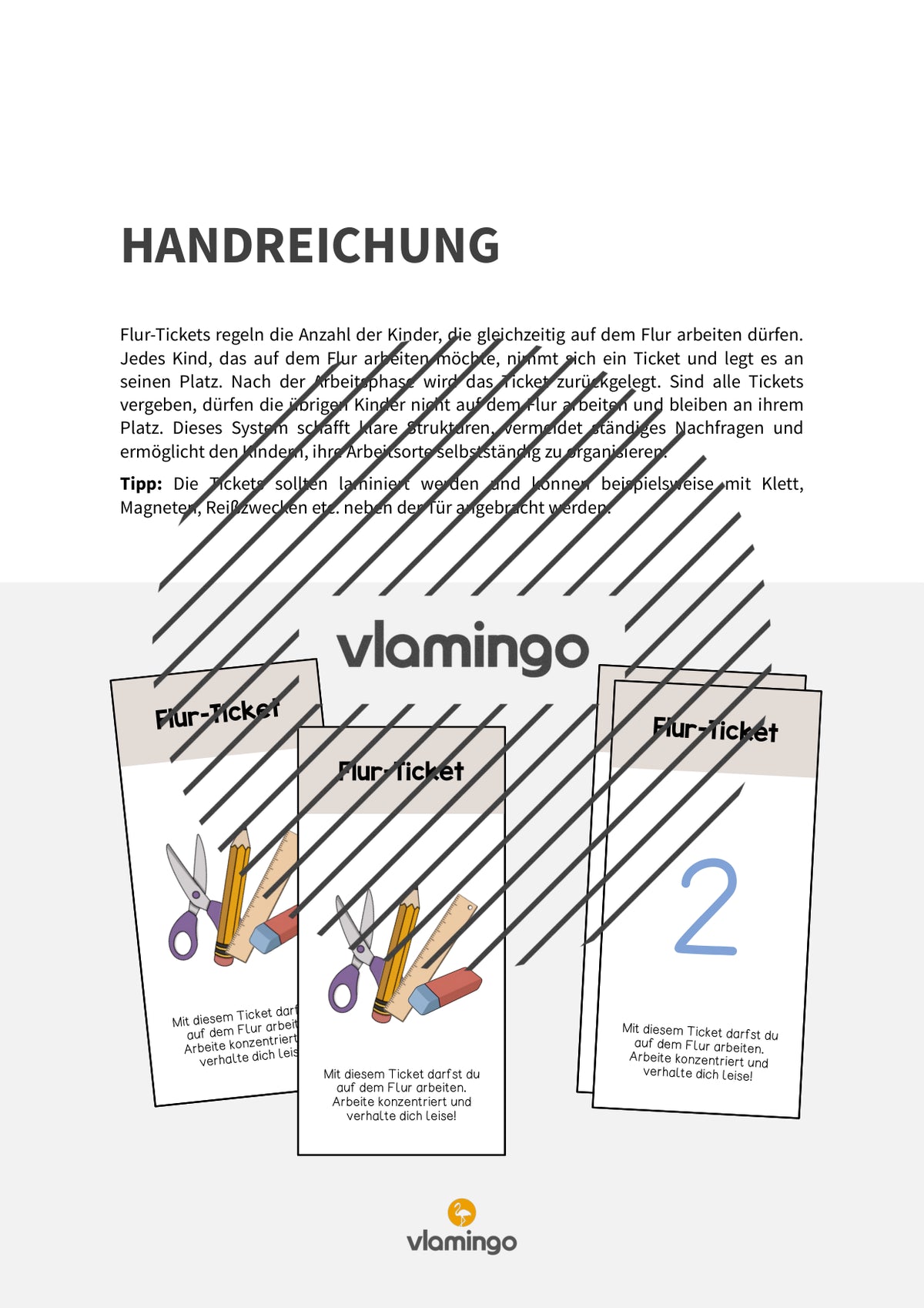 Flur-Tickets: Karten zum Ausdrucken (Classroom-Management)