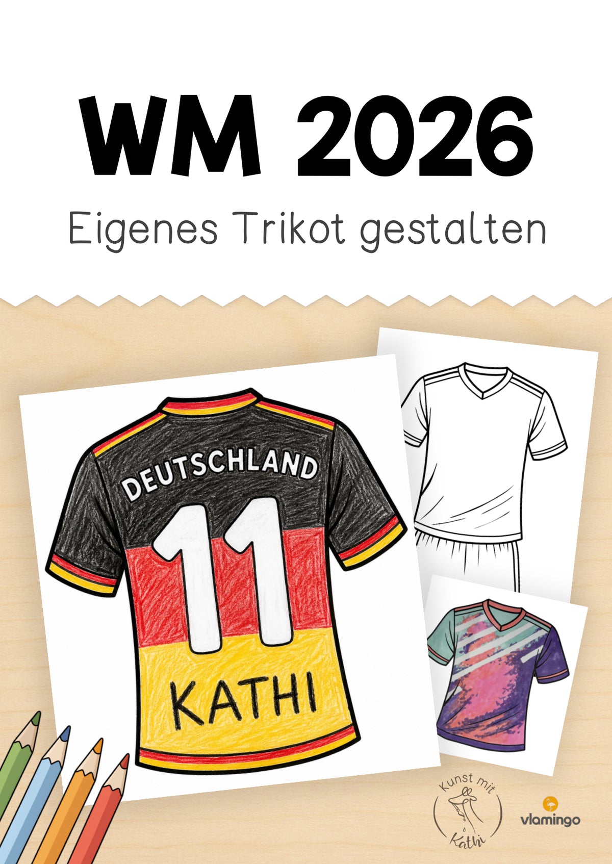 Fußball-WM 2026: Eigenes Trikot gestalten (Malvorlagen)