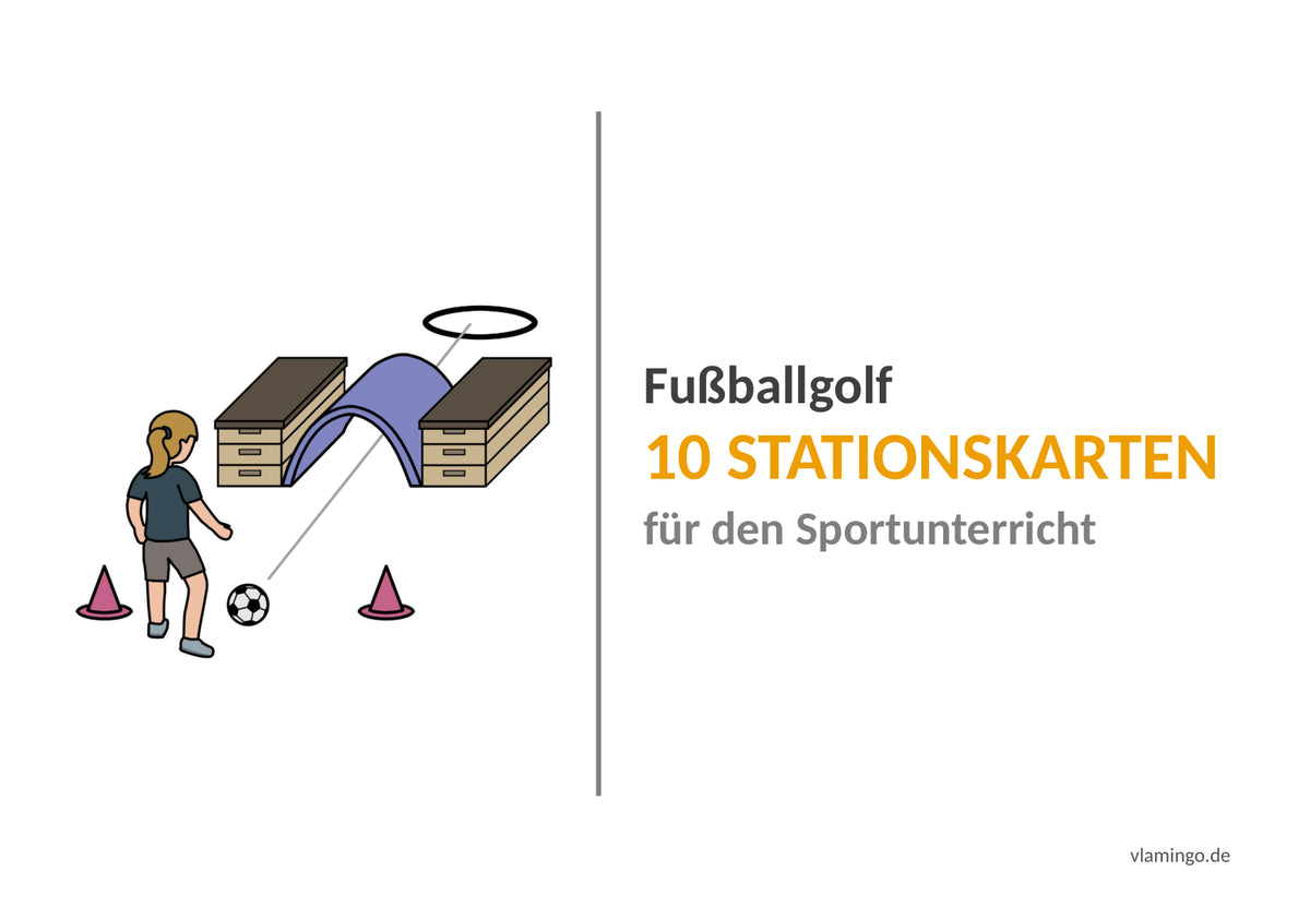 Fußballgolf: 10 Stationskarten für den Sportunterricht