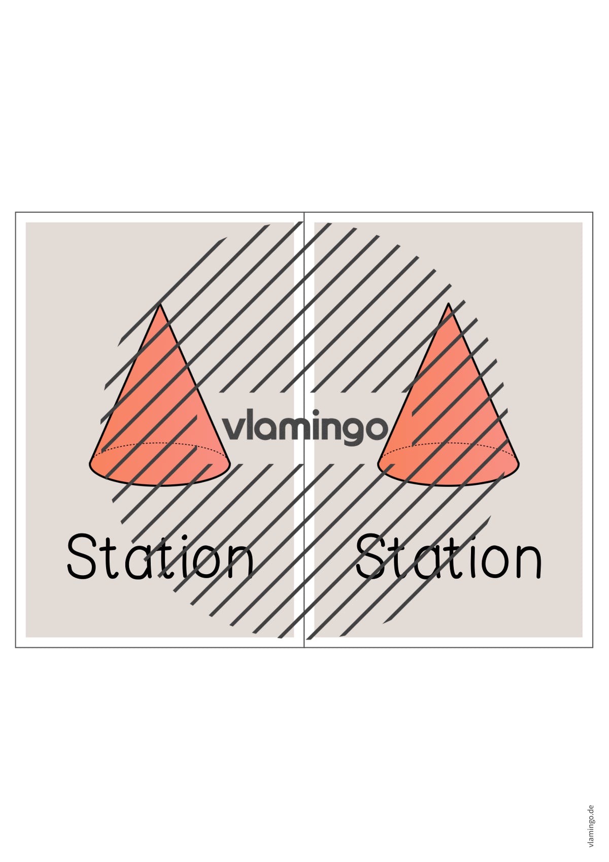 Geometrische Körper: Stationsschilder für Stehrahmen