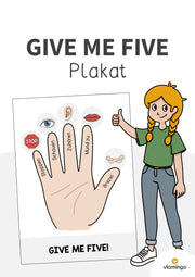 "Give me five"-Plakat für den Klassenraum (Ritual für die Grundschule)
