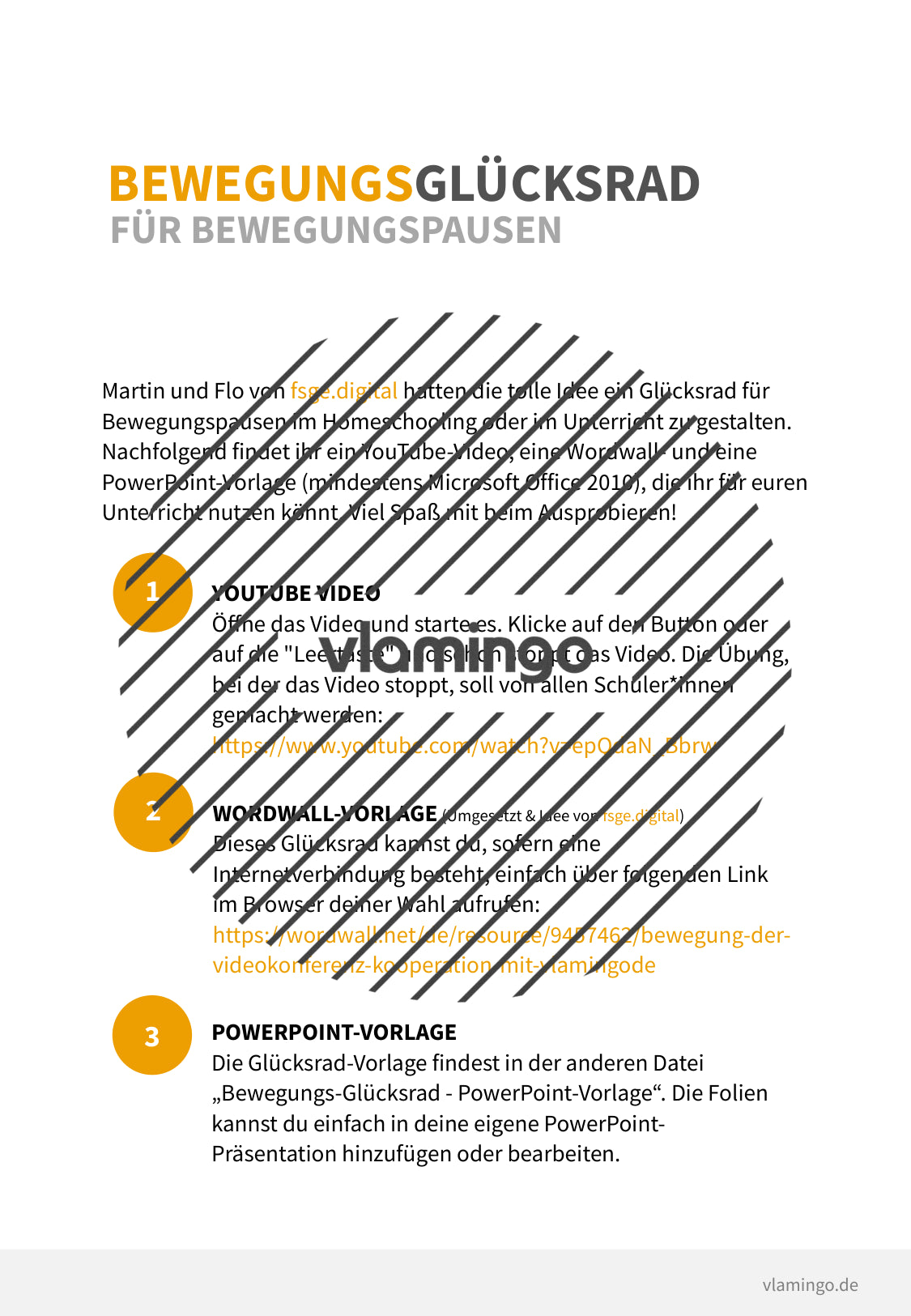 Bewegungsglücksrad: Video, Wordwall- & PowerPoint-Vorlage