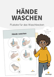 Hände waschen: Plakat für das Waschbecken (Anleitung)