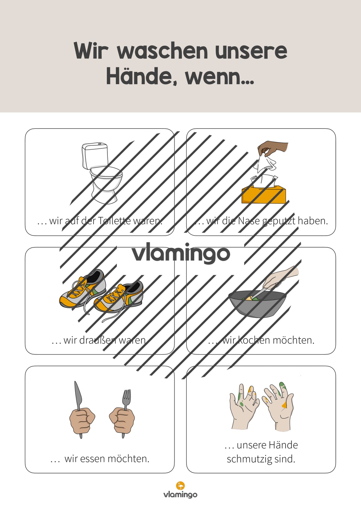 Hände waschen: Plakat für das Waschbecken (Anleitung)