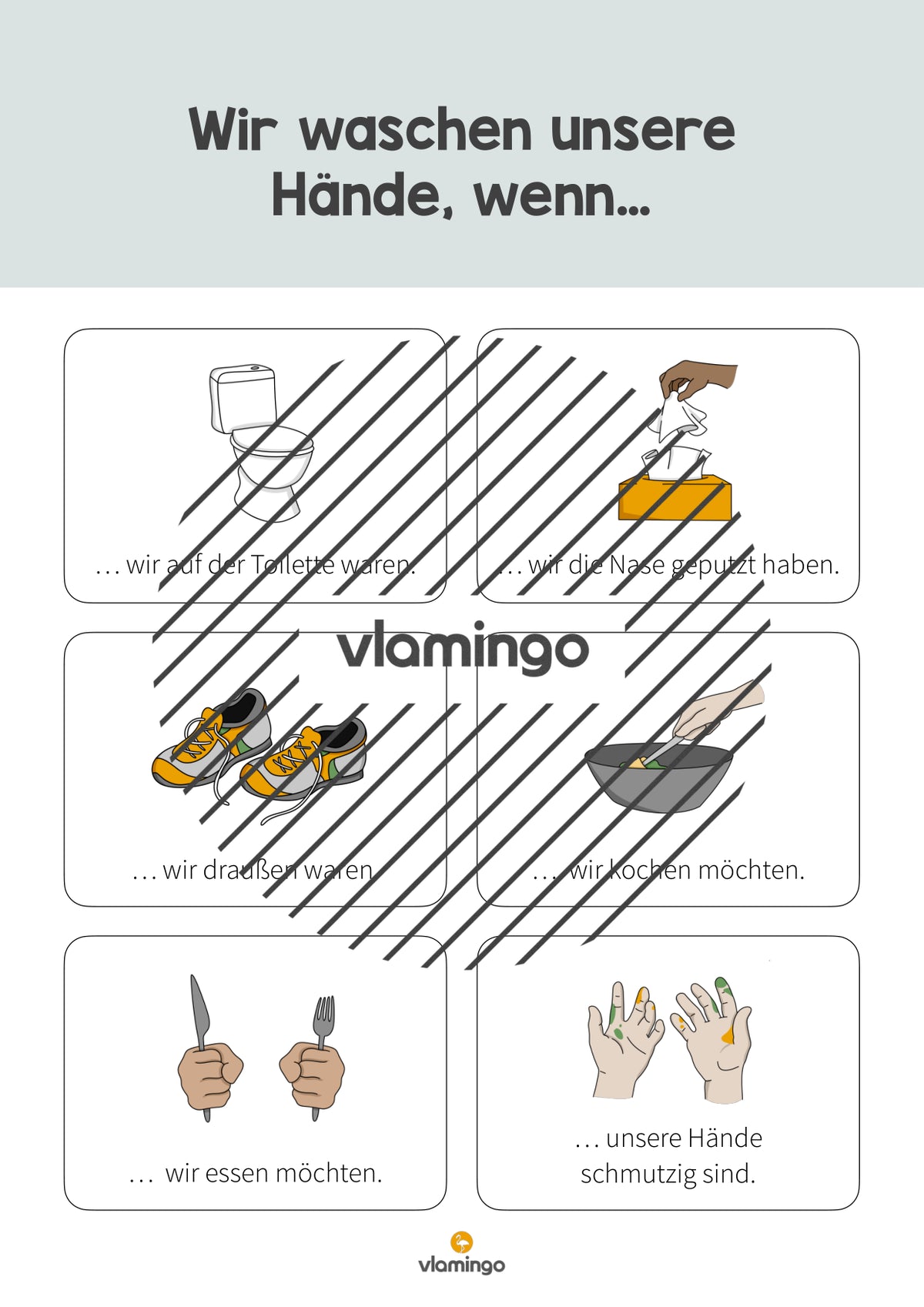 Hände waschen: Plakat für das Waschbecken (Anleitung)
