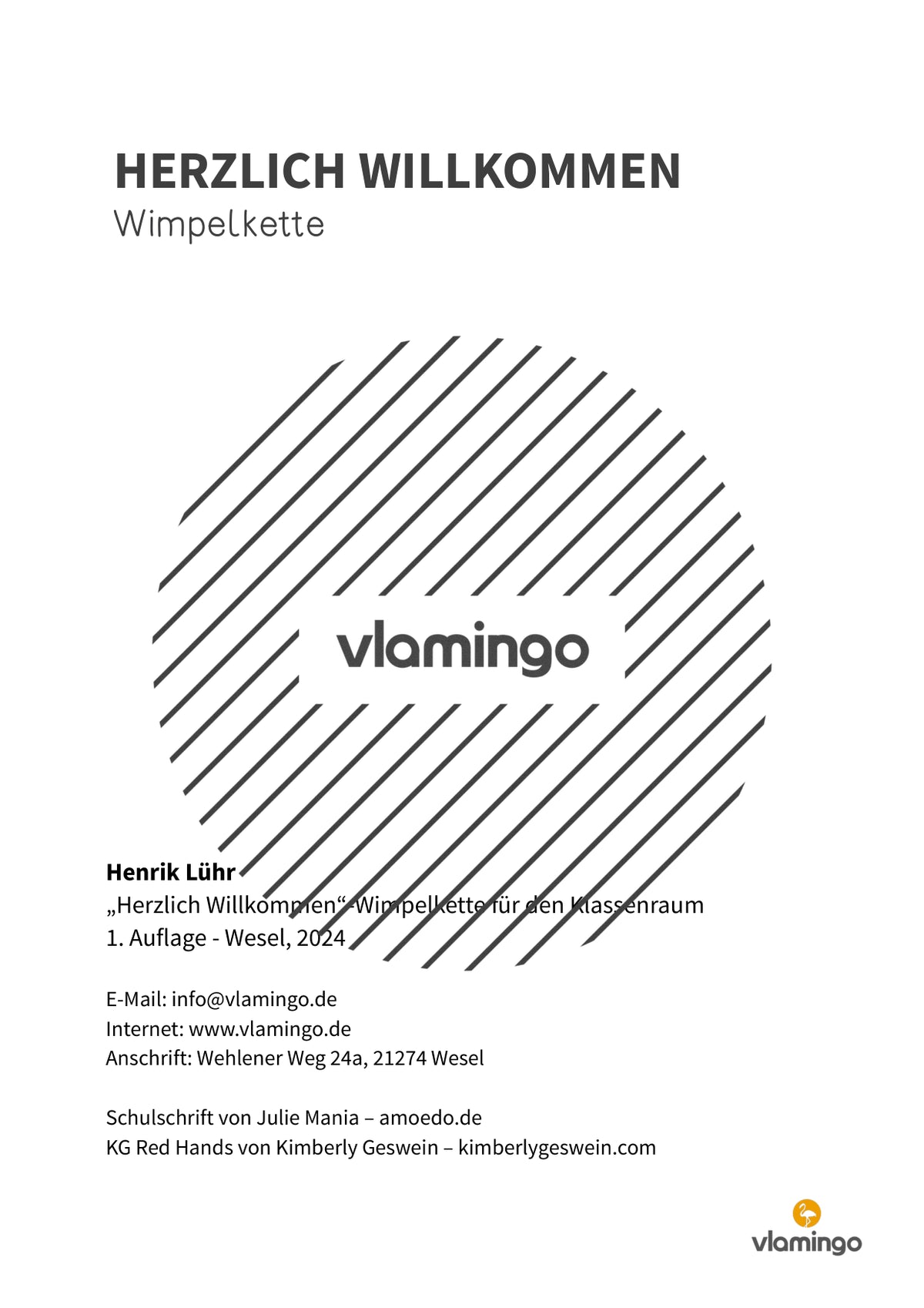 Herzlich Willkommen - Wimpelkette für den Klassenraum (1. Schultag)