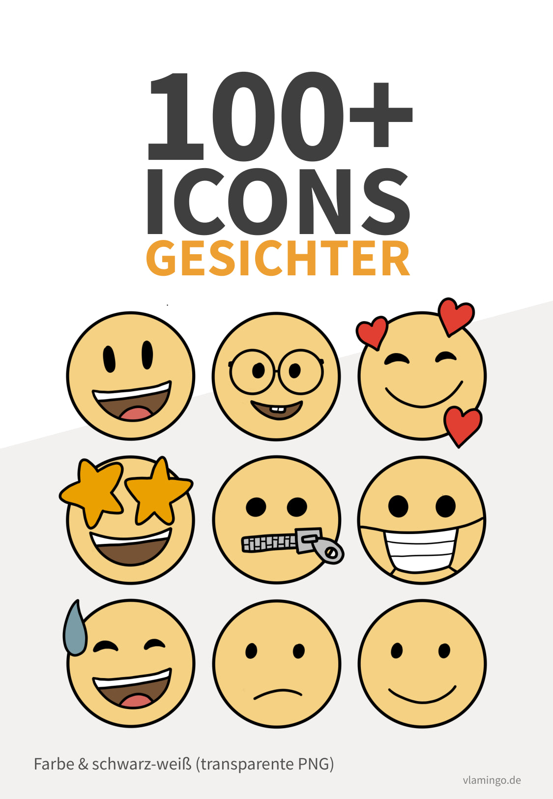 100+ Icons: Smileys & Emojis (Cliparts)