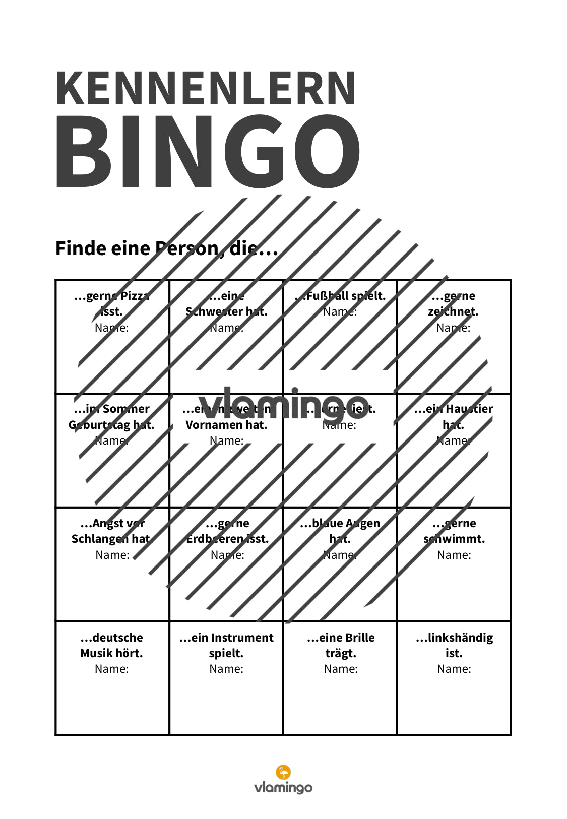 Kennenlern-Bingo für Schule & Jugendarbeit