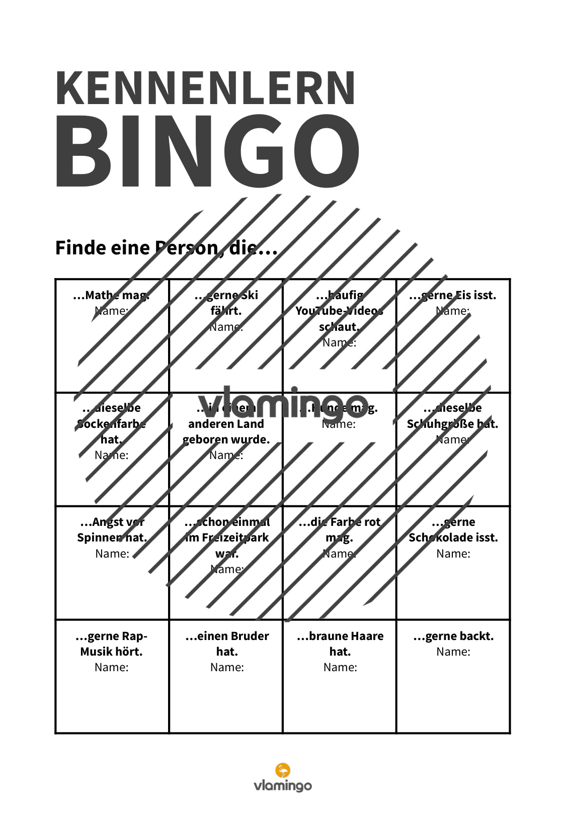 Kennenlern-Bingo für Schule & Jugendarbeit