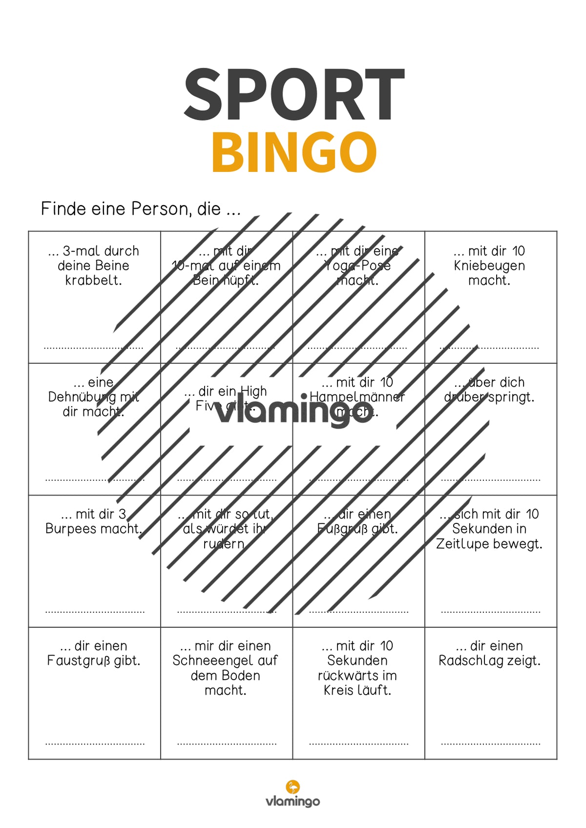 Sport-Bingo: Kennenlernspiel für den Sportunterricht