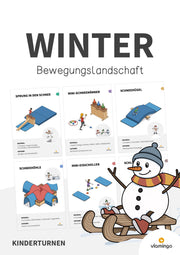 Winter-Bewegungslandschaft für das Kinderturnen und den Sportunterricht
