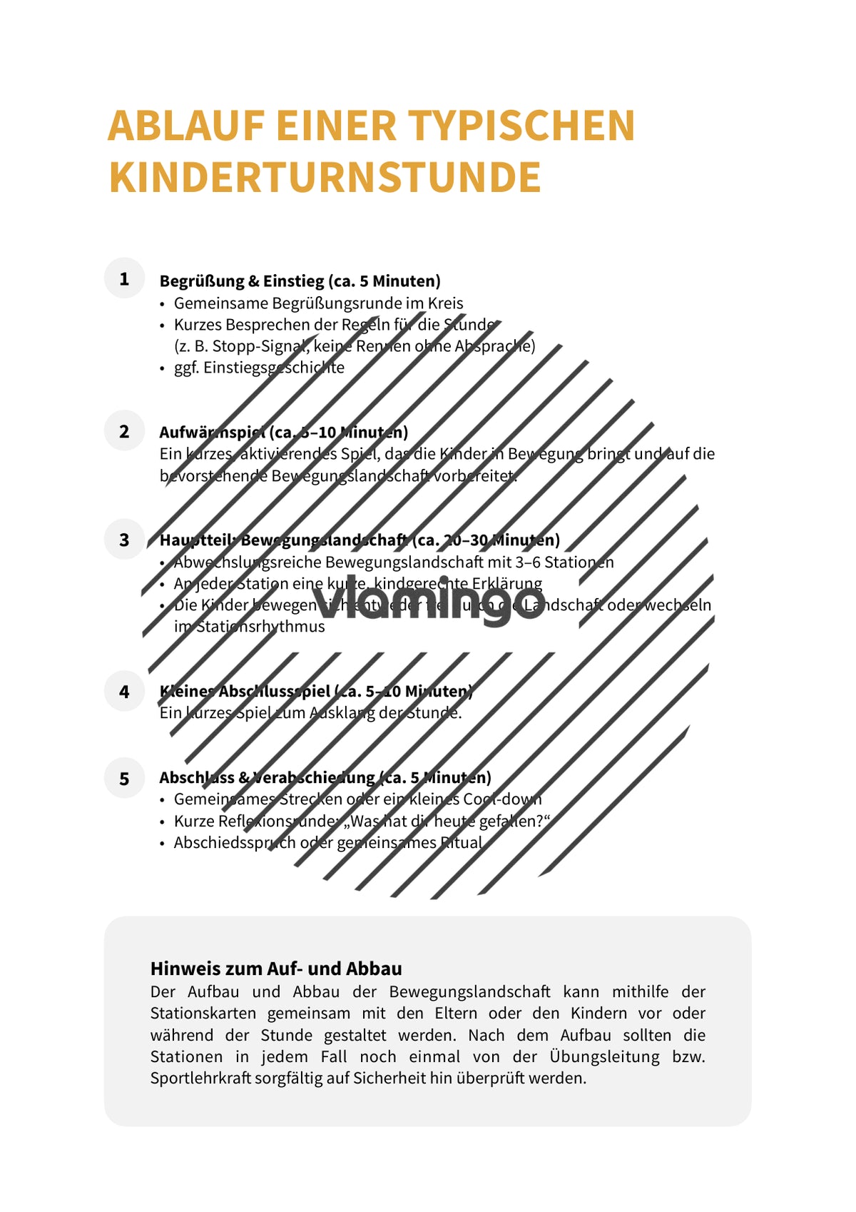 Winter-Bewegungslandschaft für das Kinderturnen und den Sportunterricht
