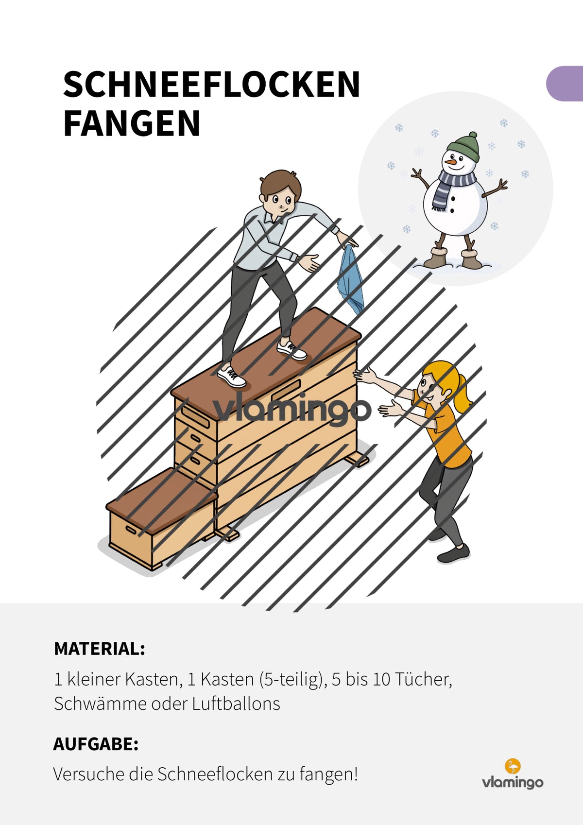 Winter-Bewegungslandschaft für das Kinderturnen und den Sportunterricht