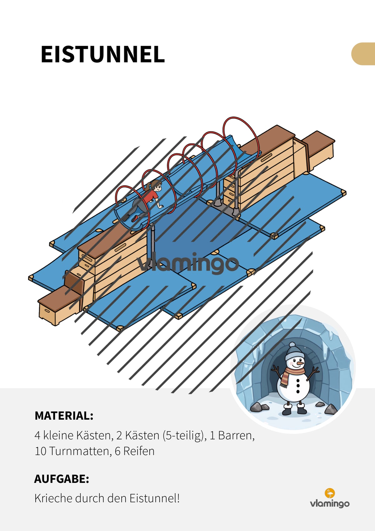 Winter-Bewegungslandschaft für das Kinderturnen und den Sportunterricht