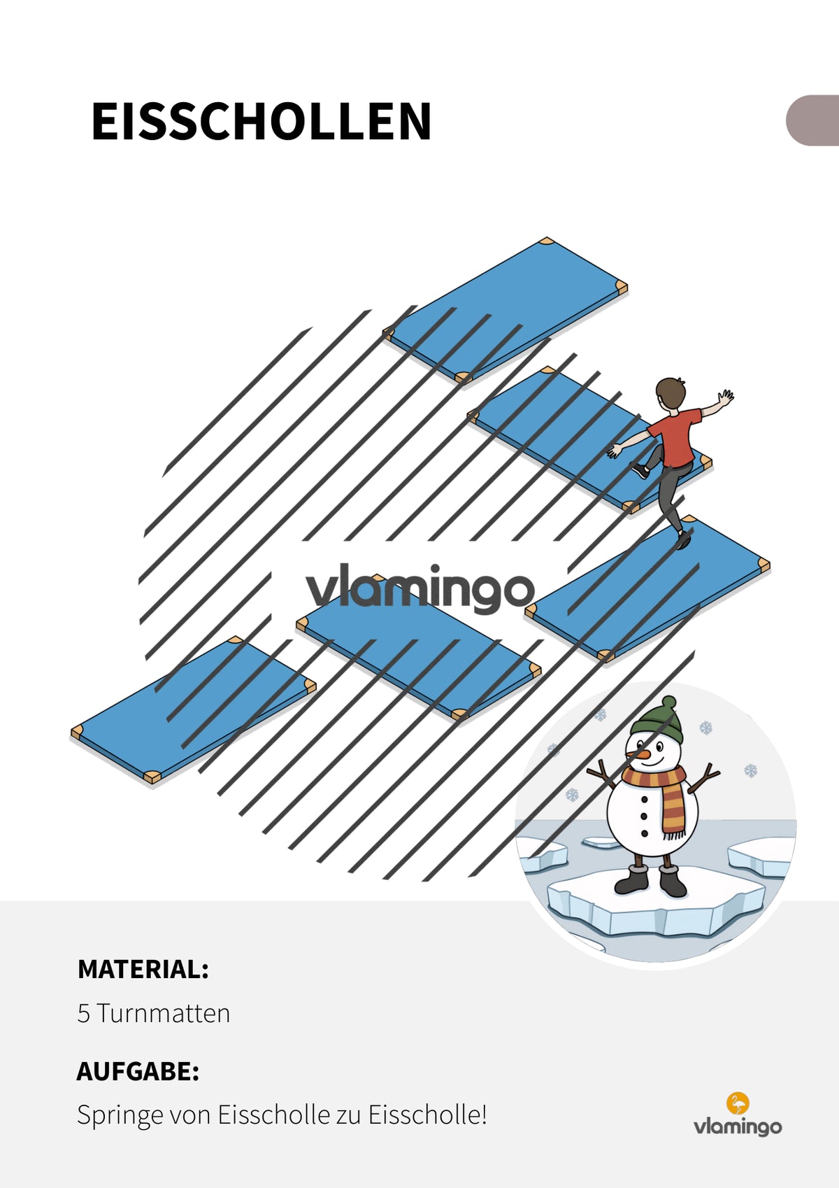 Winter-Bewegungslandschaft für das Kinderturnen und den Sportunterricht