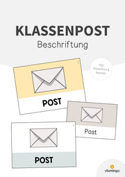 Klassenpost: Schilder für den Postkasten im Klassenraum (Classroom-Management)