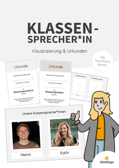 Klassensprecher*in: Urkunden & Visualisierung (Klassenraum)