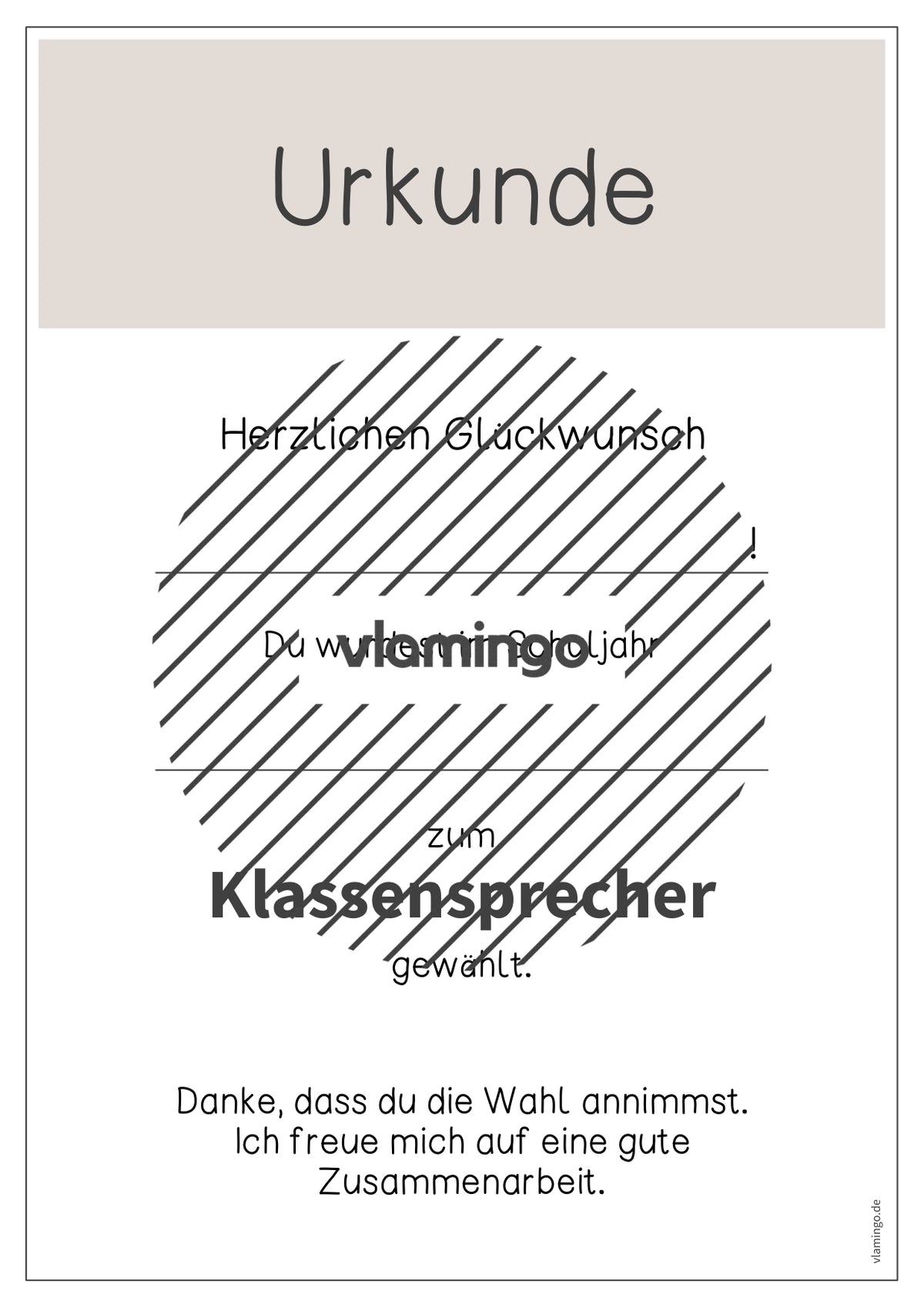 Klassensprecher*in: Urkunden & Visualisierung (Klassenraum)