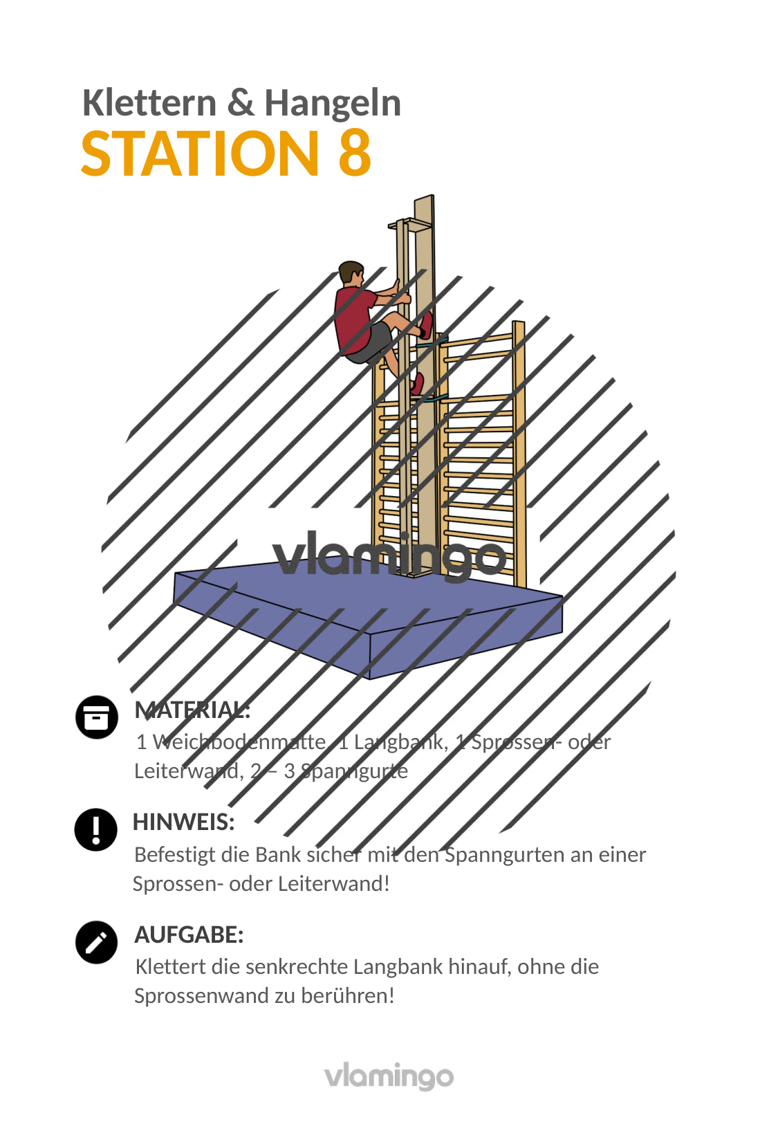 Klettern & Hangeln: 23 Stationskarten für den Sportunterricht