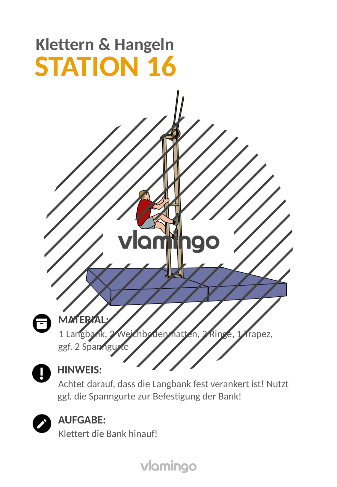 Klettern & Hangeln: 23 Stationskarten für den Sportunterricht