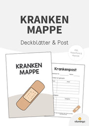 Krankenmappe: Deckblätter & Vorlage für die Krankenpost
