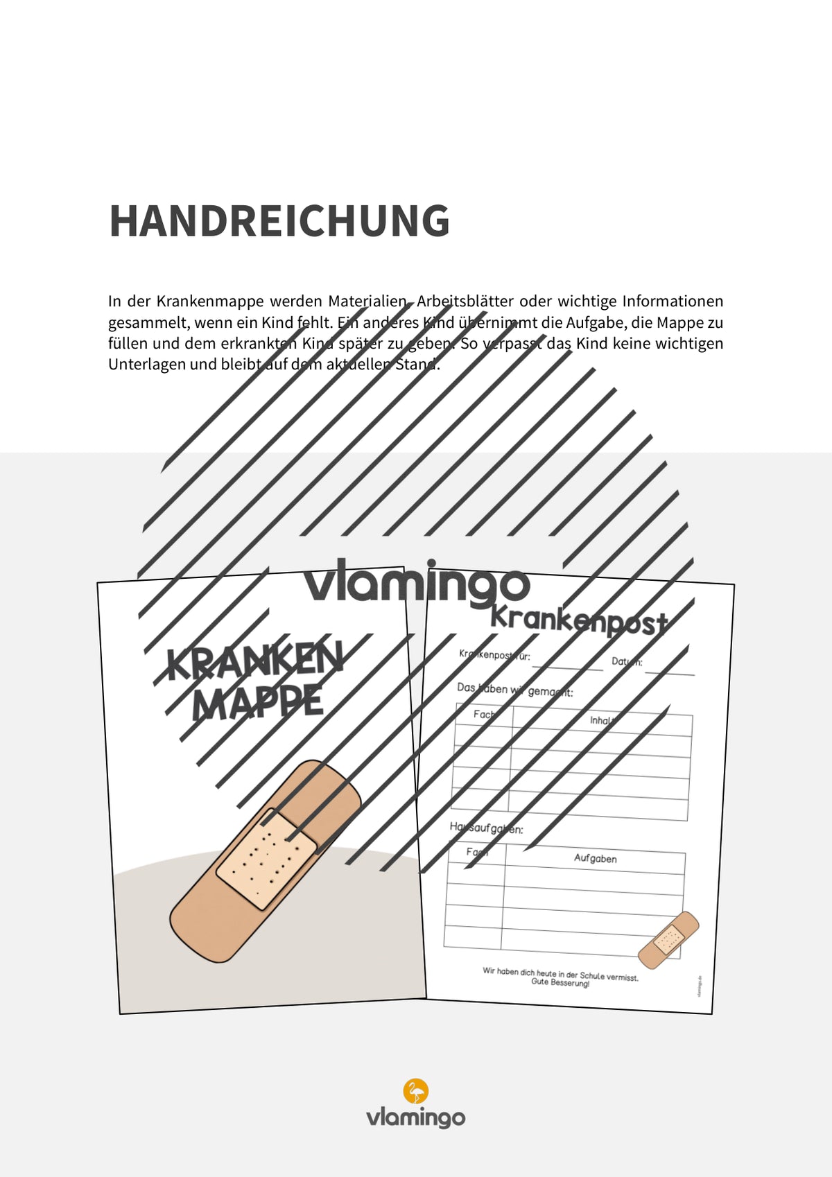 Krankenmappe: Deckblätter & Vorlage für die Krankenpost
