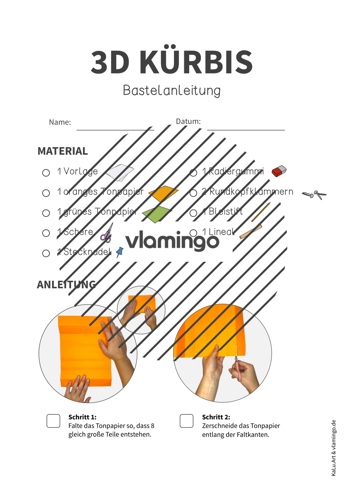 3D Kürbis: Bastelanleitung für die Grundschule (Kunstprojekt)
