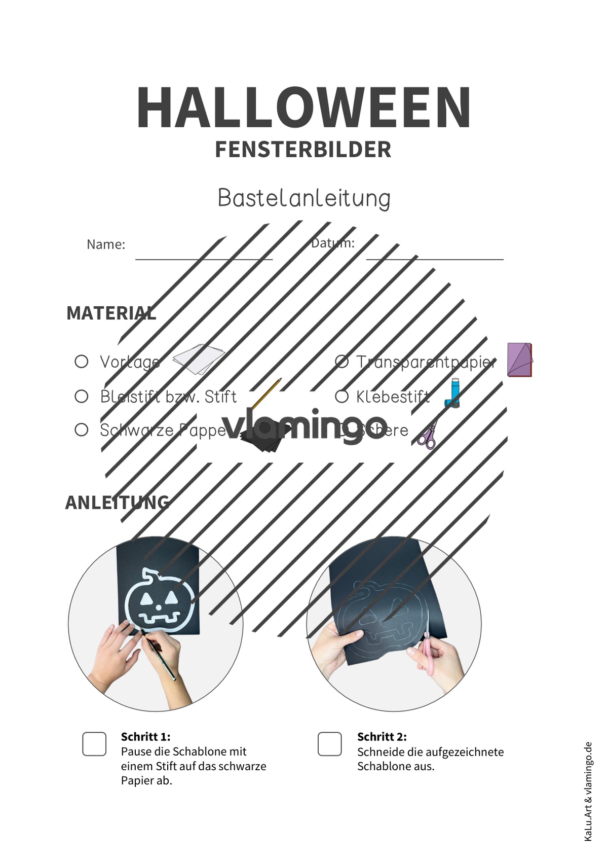 Halloween-Fensterbilder: Bastelanleitung für den Kunstunterricht (Grundschule)