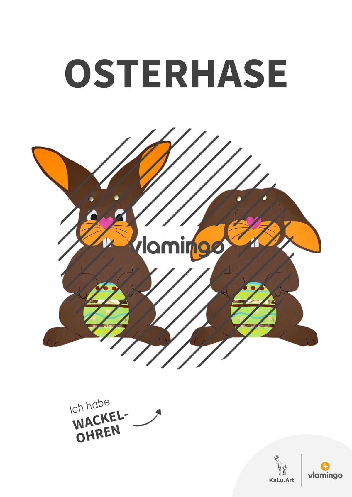 Osterhase mit Wackelohren: Bastelanleitung (Kunstprojekt)