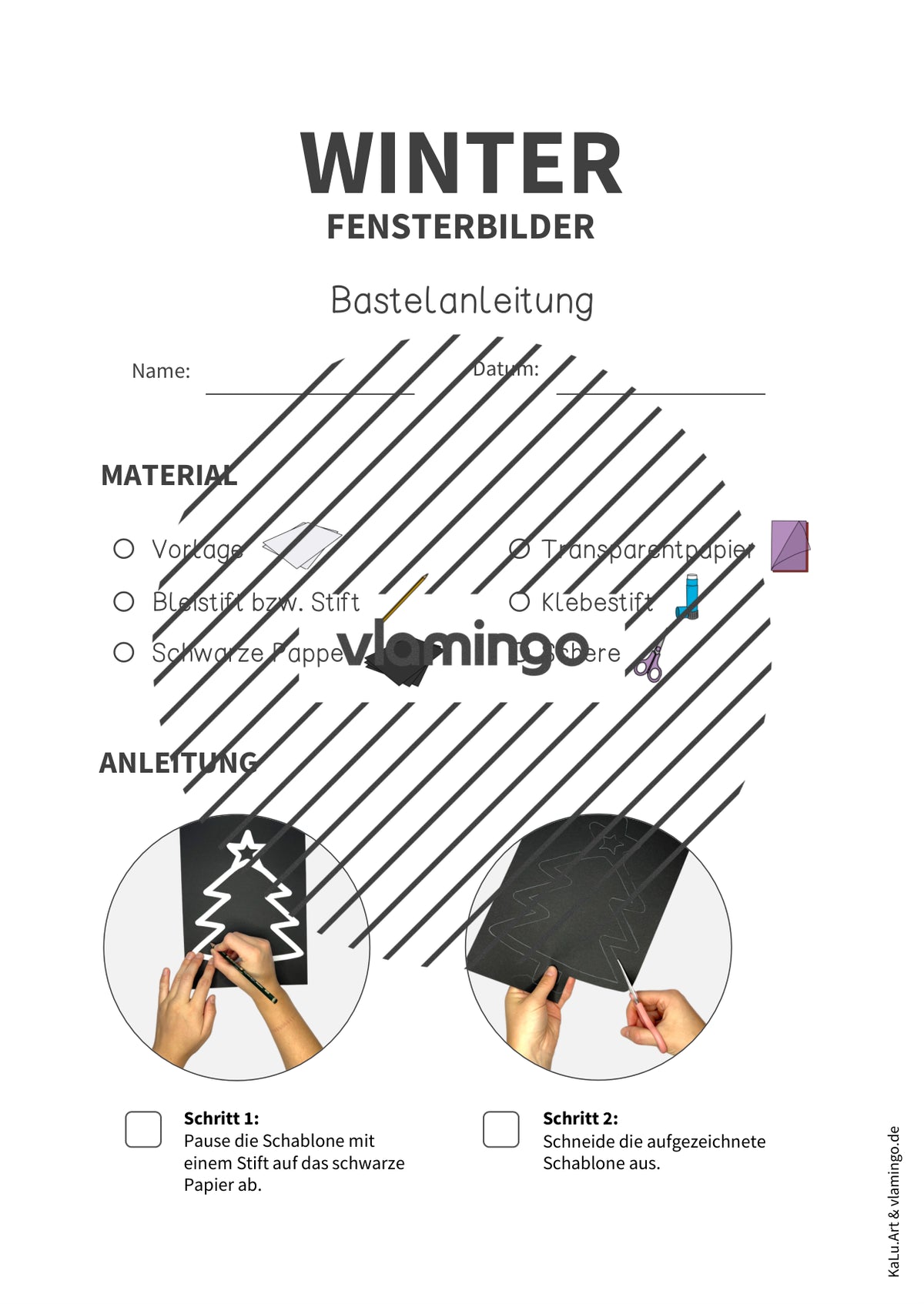 Winter-Fensterbilder: Bastelidee für den Kunstunterricht