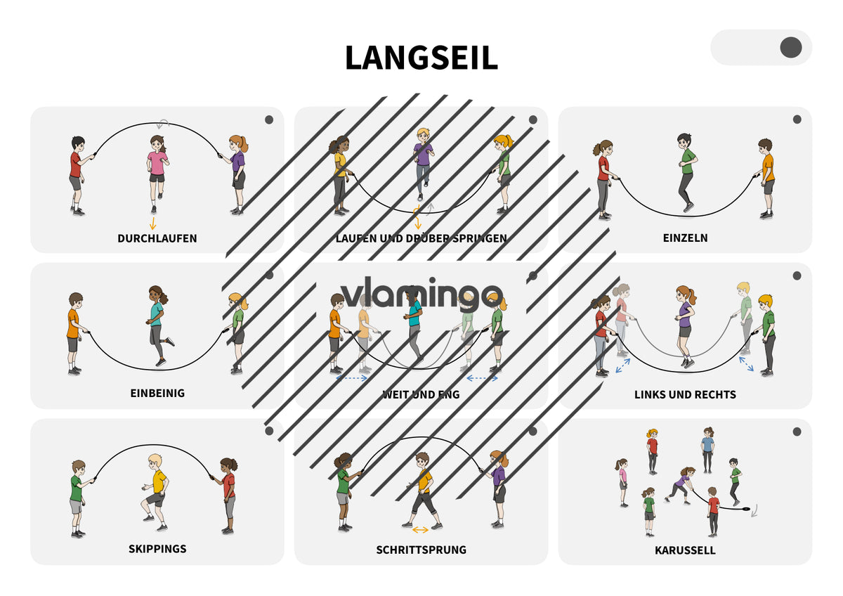 Langseil: 25 Sprungkarten für den Sportunterricht (Seilspringen)