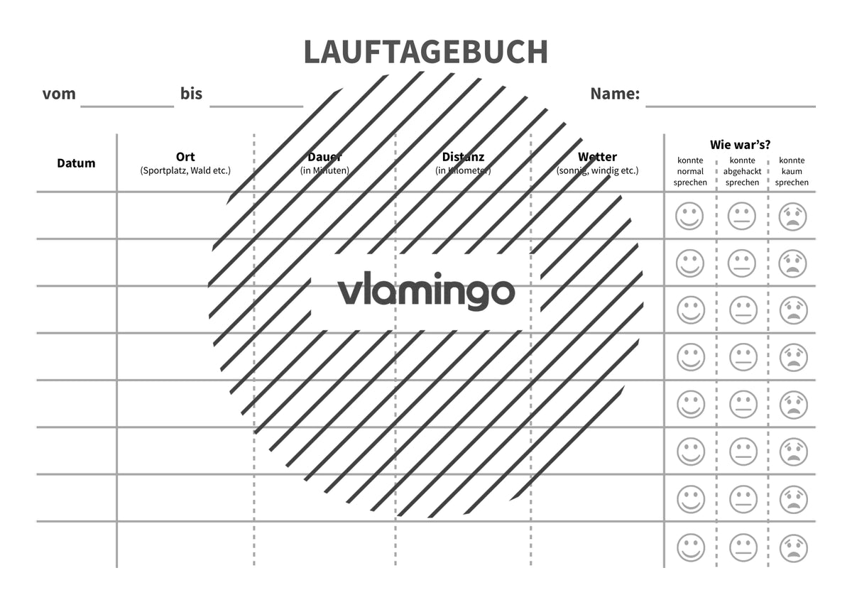 Lauftagebuch - Vorlagen für Schüler*innen