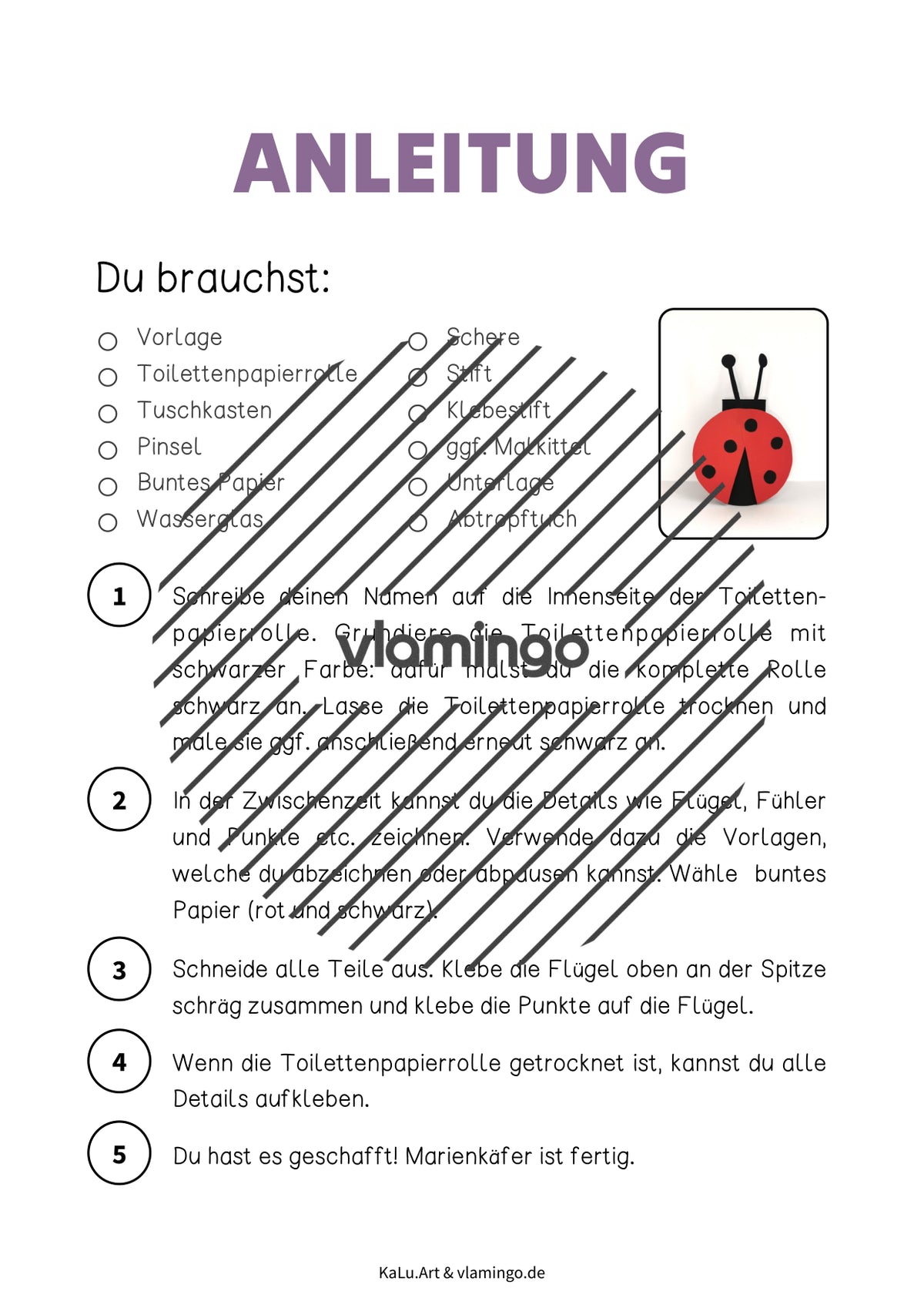 Marienkäfer: Bastelidee für die Osterzeit